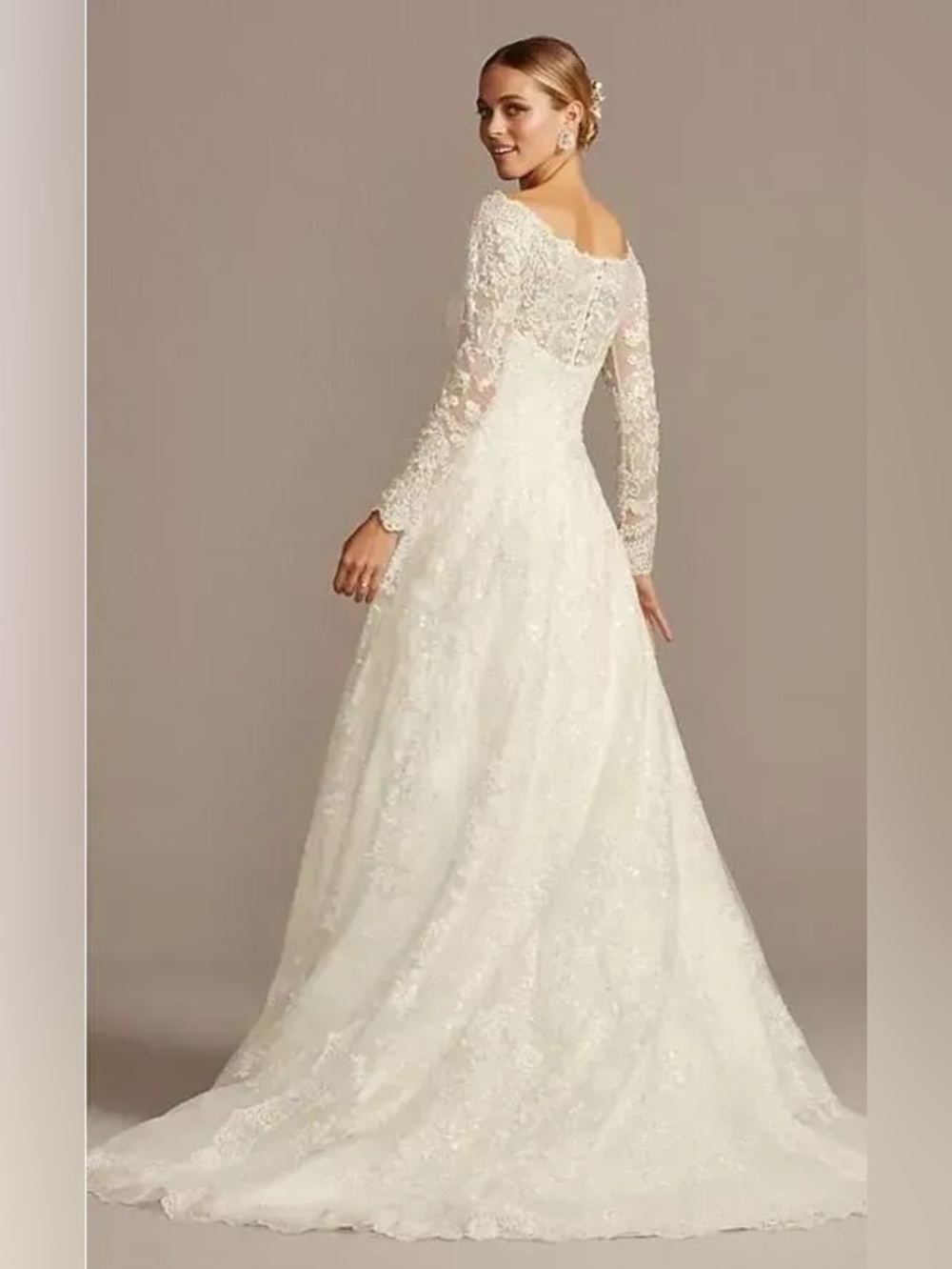 **NWT** Oleg Cassini Long-Sleeve Bridal Gown - 6